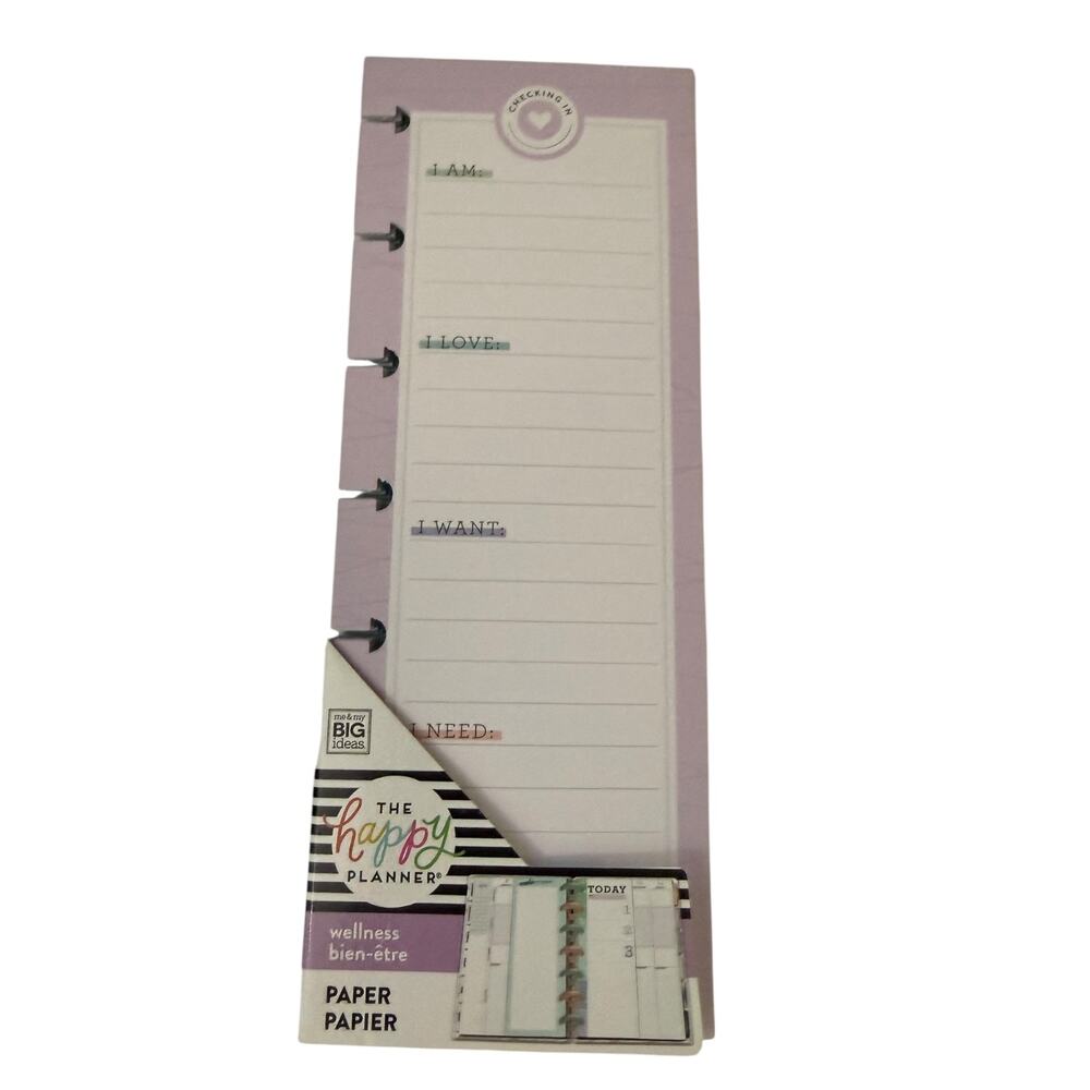 The Happy Planner Wellness Checking In Mood Tracker Notepad Purple Paper